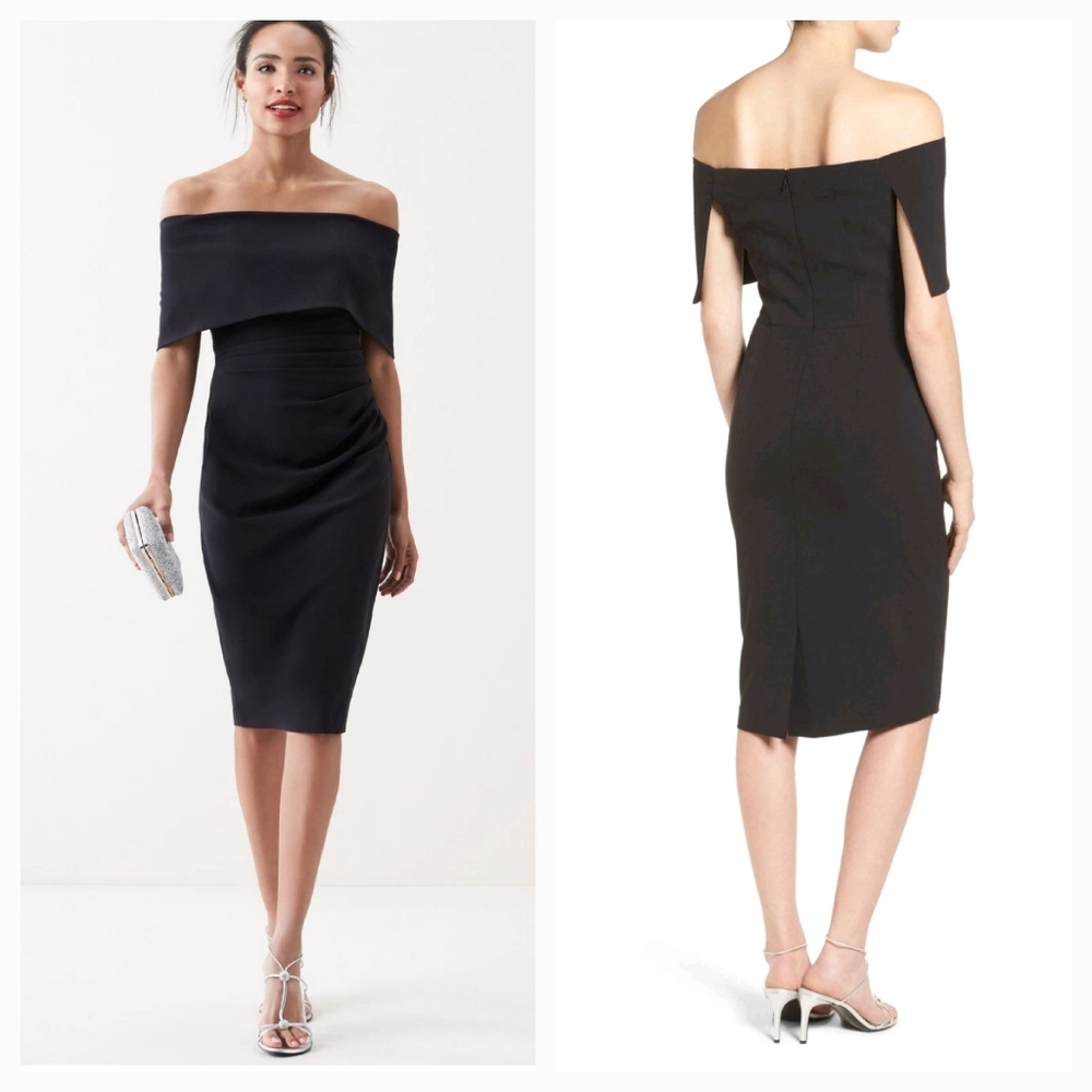 NEW VINCE CAMUTO Popover Cocktail DRESS SIZE 2 $148 BLACK NORDSTROM